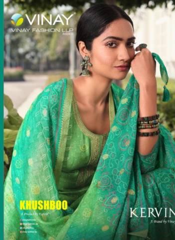 Kervin Khushboo By Vinay Fashion Designer Muslin Silk Salwar Kameez Collection